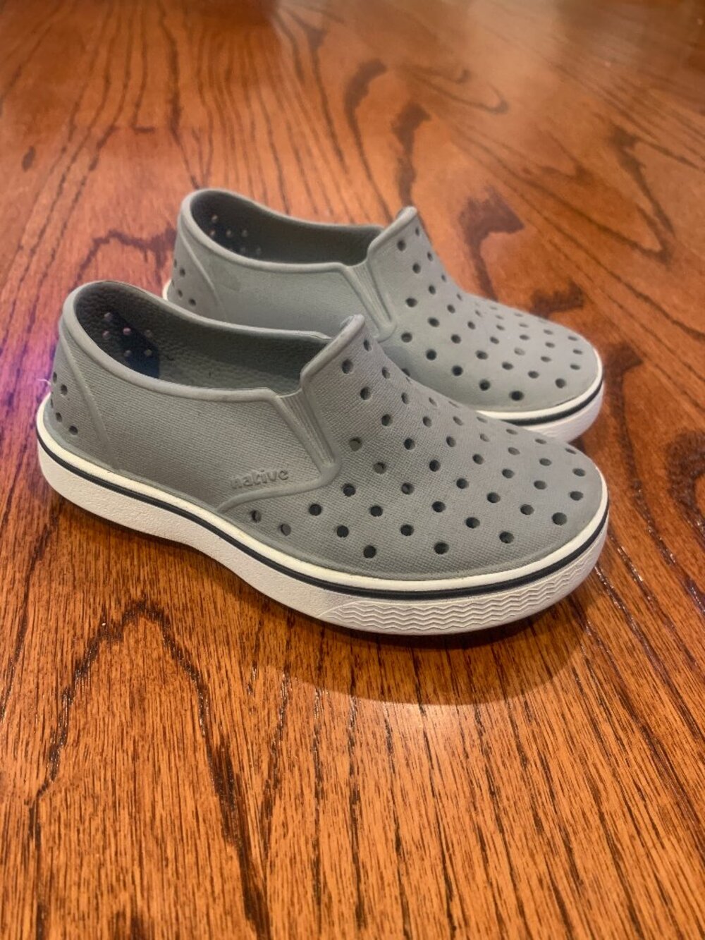 Native 'Miles' Child Slip-on Sneakers Shoes Waterproof | Gray | US 8C